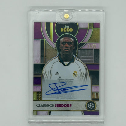 Clarence Seedorf Real Madrid UEFA CL Soccer Topps 2025 Deco Auto /50