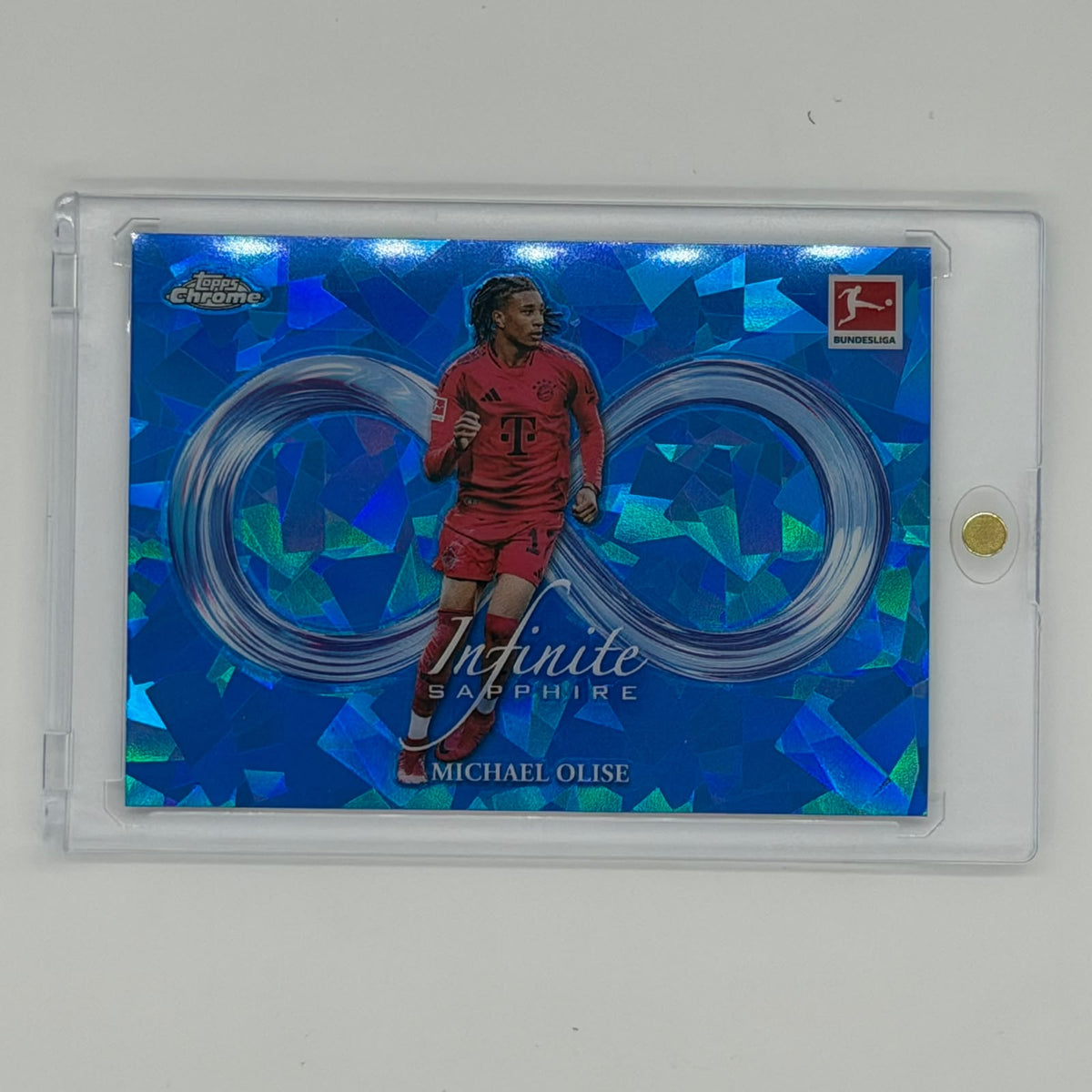 Michael Olise FC Bayern Bundesliga Soccer Topps 2025 Chrome Infinite Sapphire