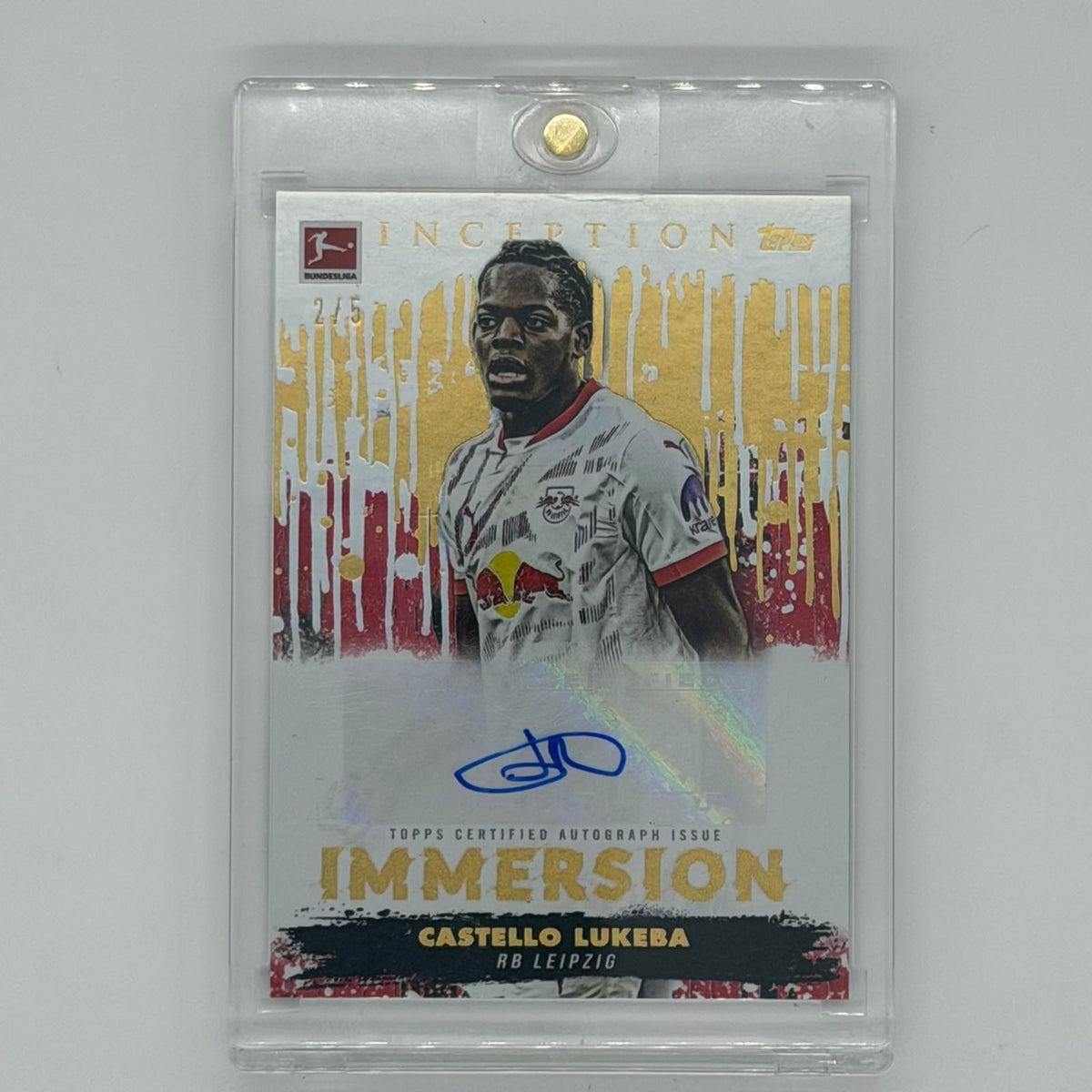 Castello Lukeba RB Leipzig Bundesliga Soccer Topps 2024 Inception Immersion Auto /5