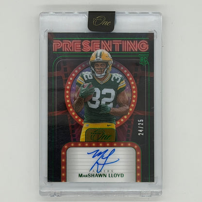 Marshawn Lloyd Green Bay Packers NFL Football Panini 2024 One Presenting Auto /25