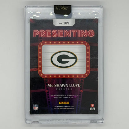 Marshawn Lloyd Green Bay Packers NFL Football Panini 2024 One Presenting Auto /25