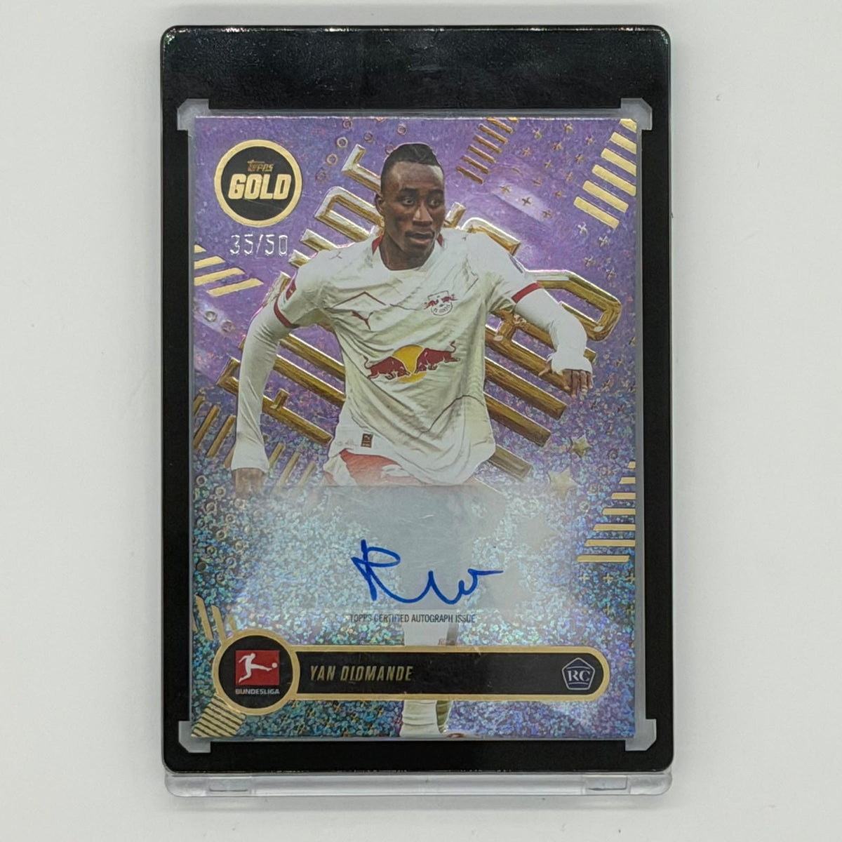 Yan Diomande RB Leipzig Bundesliga Soccer Topps 2025 Gold Future Stars Auto /50