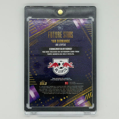 Yan Diomande RB Leipzig Bundesliga Soccer Topps 2025 Gold Future Stars Auto /50