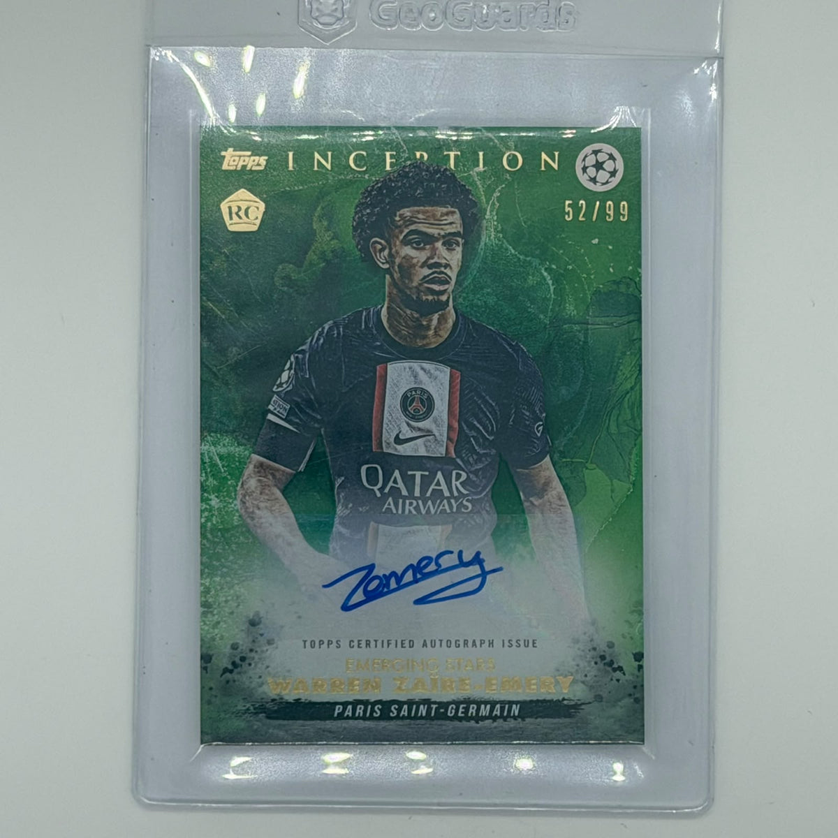 Warren Zaire-Emery Paris SG CL Soccer Topps 2023 Inception Auto /99