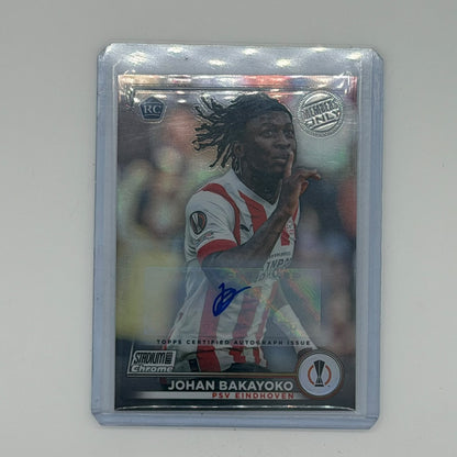 Johan Bakayoko PSV Eindhoven UEL Soccer Topps 2023 Stadium Chrome Auto /100