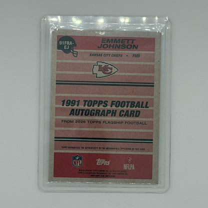 Emmett Johnson Kansas City Chiefs NFL Football Topps 2026 Flagship Auto