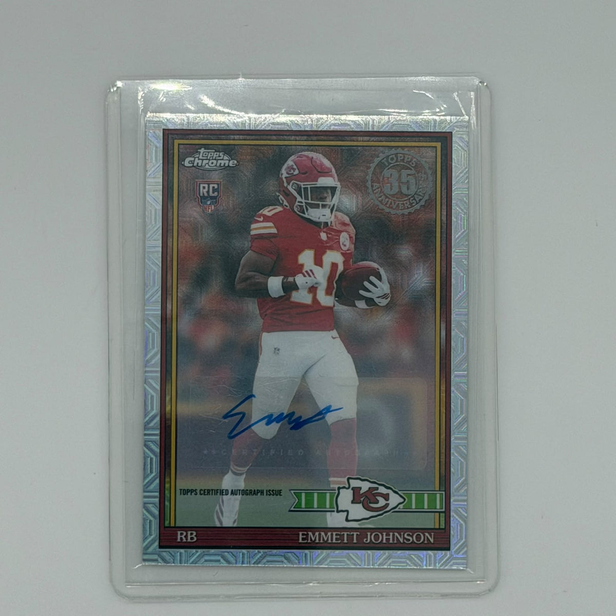 Emmett Johnson Kansas City Chiefs NFL Football Topps 2026 Mojo Chrome Auto