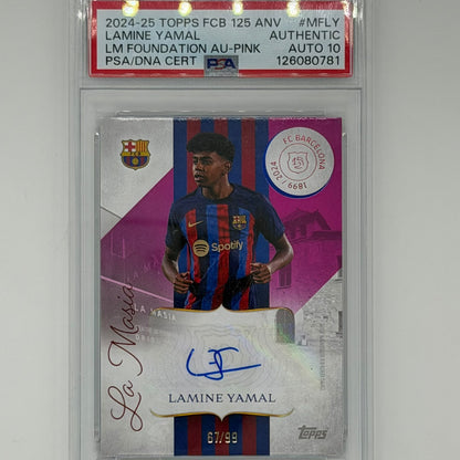 Lamine Yamal FC Barcelona La Liga Soccer Topps 2024 La Masia Auto /99 PSA 10