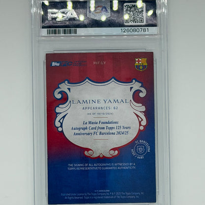 Lamine Yamal FC Barcelona La Liga Soccer Topps 2024 La Masia Auto /99 PSA 10