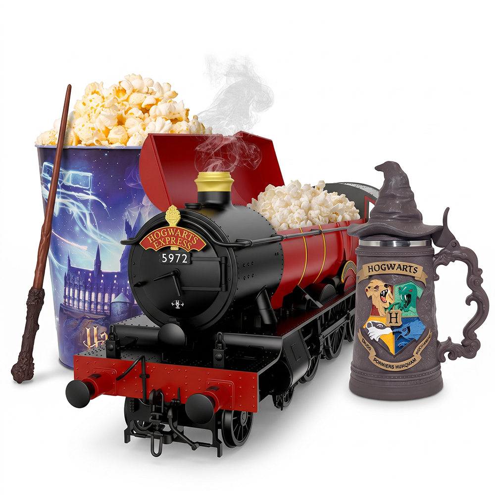 Harry Potter - 25th Anniversary Fandet - UCI Popcorn Eimer, Hogwarts Express, Krug und Zauberstab!