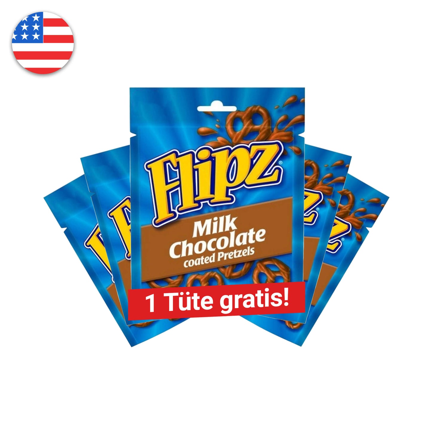 Flipz - Milk Chocolate 90g - Der Kiosk - Offiziell